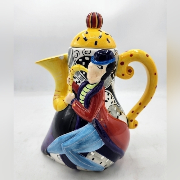 Juleez Hand Crafted Hand Painted Teapot Designed by Artist Julie Borden - Picture 1 of 14